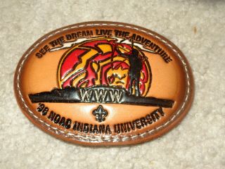 Boy Scout National Order Arrow Oa Lodge Www Mgm 1996 Noac Leather Belt Buckle