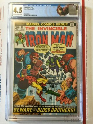 Iron Man 55_cgc 4.  5_first Thanos,  Drax _starlin Story/art_1973_oww Pages