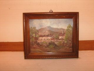 Vintage Picture Frame & Oil Painting On Board