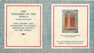 Postcard Nebraska Omaha Woodmen Of The World 1918 Financial Statement