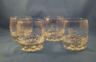 Crown Royal / Old Fashioned Whiskey Rocks - Low Ball - Etched Glasses Set Of 4