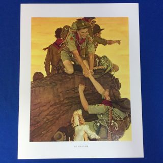 Norman Rockwell Boy Scout Print 11 " X14 " All Together