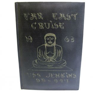 Uss Jenkins Dde - 447 1963 Westpac Far East Cruise Book Dash Asw Sar Roster