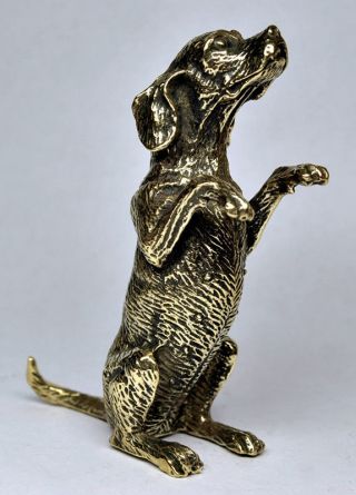 True Friend - A Dachshund Or Spaniel Bronze Miniature,  Dachshund Statuette