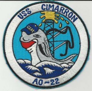 Uss Cimarron Ao - 22 (us Navy Ships Patch)