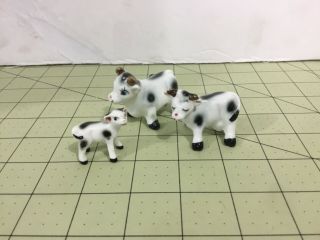 Vintage 1960’s Bone China Cow Family Miniature Cow Figurine Set,
