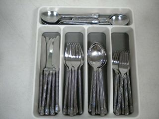 Pier 1 One Imports Pii17 Twist Handle Stainless Flatware Set Service For 8