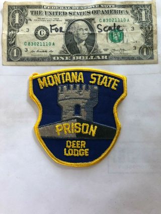 Montana State Prison Police Patch (deer Lodge) In Great Shape