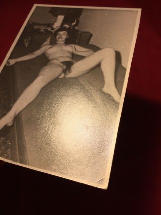Vtg 50’s Photo Bettie Page Camera Club Drunk? Nude Girlie Risqué Pinup 2