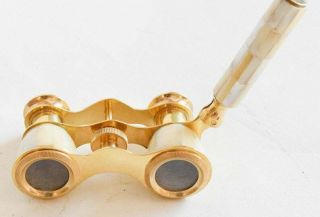 Vintage Brass Binoculars Mother Of Pearl La Dauphin Paris Opera Glasses Antique