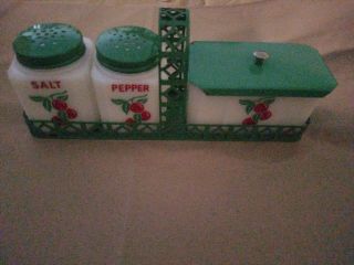 Tipp City Set Salt Pepper & Toothpick Holder In Tray