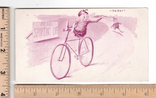 Read Sporting Life - " Ta - Ta " Bb - 42 - 5 Brownies Bicycle Violet Trade Card