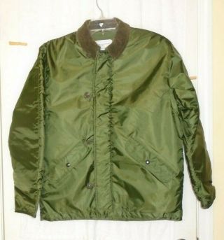 Us Navy Deck Jacket Extreme Cold Weather Impermeable Alpha Quilted Coat Sz Small