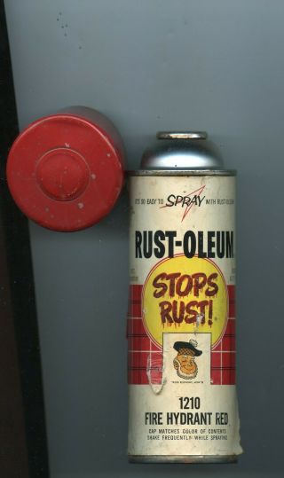 1960 Rust - Oleum Scotty Spray Paint Can 1210 Fire Hydrant Red