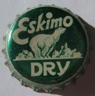Eskimo Dry Soda Bottle Cap; Montreal,  Quebec,  Canada; Cork,  Polar Bear