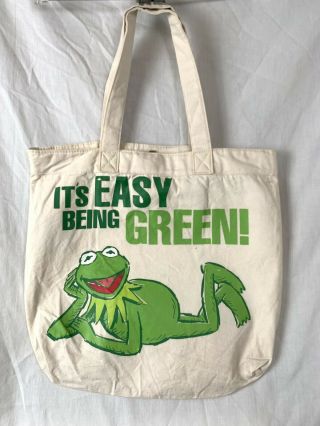 Kermit The Frog F.  A.  B Starpoint Muppets Canvas Tote Bag It’s Easy Being Green