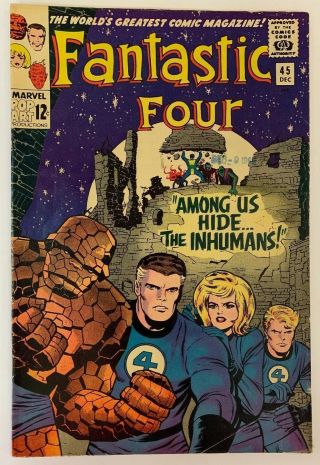 Fantastic Four 45 Marvel Comics 1965 Fn Jack Kirby 1st Inhumans Appearance