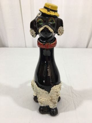 Vintage Black Poodle Dog Perfume Decanter Unbranded Bottom Numbered 52 / 350