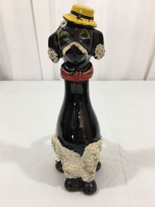 VINTAGE BLACK POODLE DOG PERFUME DECANTER UNBRANDED BOTTOM NUMBERED 52 / 350 3