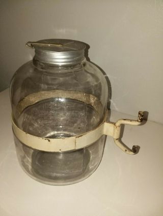 Hoosier Sugar Jar W/ Bracket Complete W/ Lids Paint 11/10/1914 Pat.
