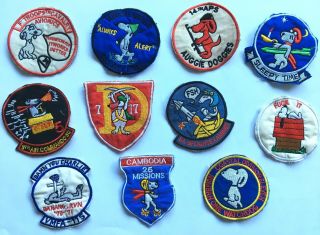 Vietnam War Us Air Force Snoopy Patches (set Of 11)