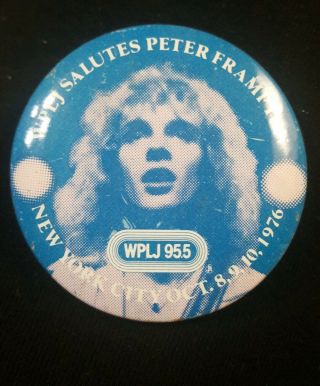 Peter Frampton Promo Pin Button Wplj Concert Nyc Radio Nyc Oct.  1976