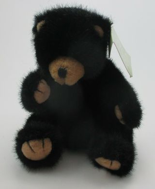 Drwr Blacky Russ Berrie Pot Belly Black Bear Teddy Plush Vintage