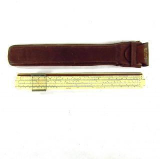 Eugene Dietzgen Co.  1750 Maniphase Slide Rule & Leather Case 1938