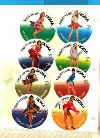 Set Of 8 Australia Sigma Woman Coal Mining Stickers 1039