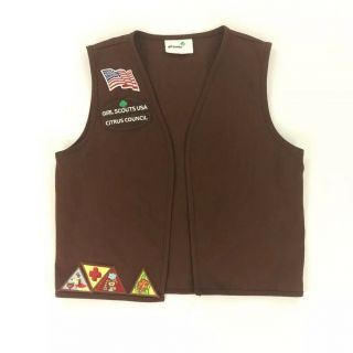 Official Girl Scout Brownie Uniform Vest Youth Girls Sz Small S Citrus Council