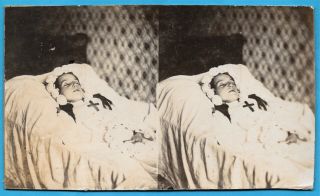 Stereoview Mourning Mother And Post Mortem Child 1880 - 1890