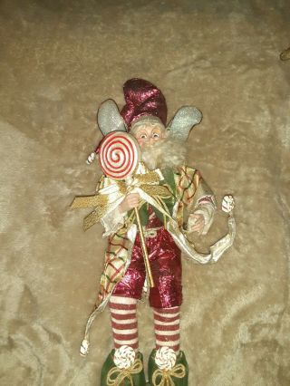 Mark Roberts Christmas Fairy Doll Figure Peppermint Lollipop Santa 17 Inches