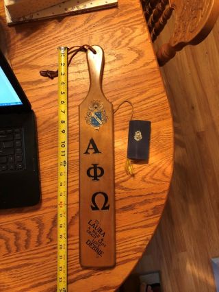 Alpha Phi Omega Traditional Walnut Paddle Apo To Laura University Of Illinois