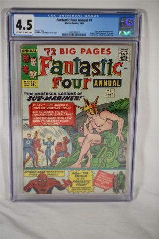 Marvel Comic Fantastic Four Annual 1 Cgc 4.  5 Heroes