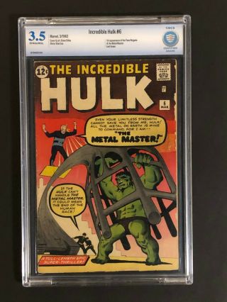 Incredible Hulk 6 (1963) Cbcs 3.  5 1st App Metal Master