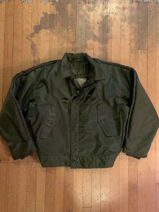 Vintage Us Navy Flight Deck Jacket Insulated A - 1 Extreme Cold Weather Large