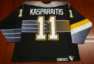 Darius Kasparaitis Vintage Ccm Pittsburgh Penguins Jersey Robo Pens