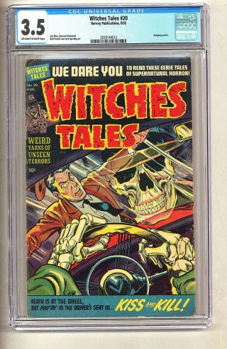 Witches Tales 20 (cgc 3.  5) Ow/w Pgs; Hanging Panels; Nostrand; Powell (c 26131)