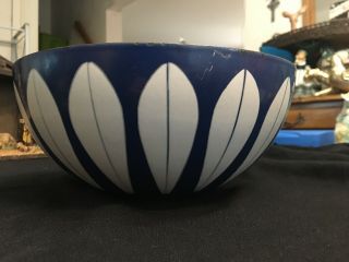 Vintage Mid Century Modern Catherineholm Blue Lotus Enamel 9 1/2” Bowl Norway