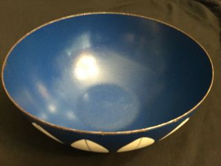 Vintage Mid Century Modern Catherineholm Blue Lotus Enamel 9 1/2” Bowl Norway 3