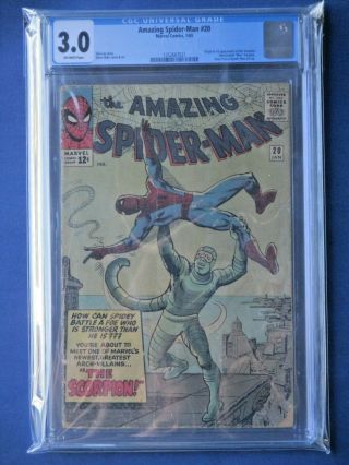 Spider - Man 20 - Cgc 3.  0 - Silver Age Key - - - First App Of Scorpion