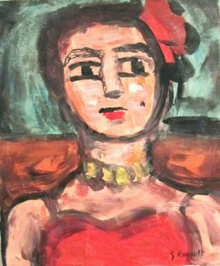 Vintage Abstract Oil On Canvas Georges Rouault Modern Art 20th Cent.