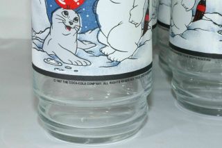 6 Coca Cola Polar Bear Drinking Glasses,  Coke Advertising Collectible 1997 2