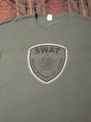 Chicago Illinois Police Cpd Swat Team Member Gildan Heavy Cotton T - Shirt Size 3x
