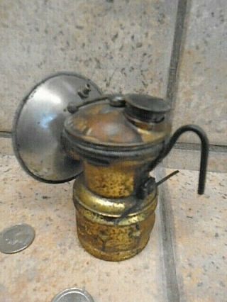 Old Miners Brass Carbide Lamp Lantern Auto - Lite Universal Lamp Co