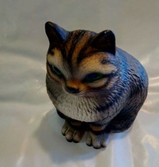 Harvey Knox Kingdom House Of Global Art Hand Painted Cat Kitten Signed 2 3/8 "
