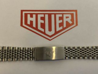 Vintage Heuer Beads Of Rice Steel 20mm Bracelet 1163 Autavia,  1153 Carrera