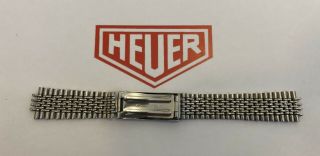 Vintage Heuer Beads Of Rice Steel 20mm Bracelet 1163 AUTAVIA,  1153 CARRERA 3