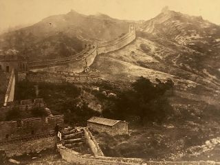1870s CHINA Large Albumen Photo by THOMAS CHILD Scene @ THE GREAT WALL with MAN 2