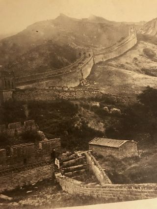 1870s CHINA Large Albumen Photo by THOMAS CHILD Scene @ THE GREAT WALL with MAN 3